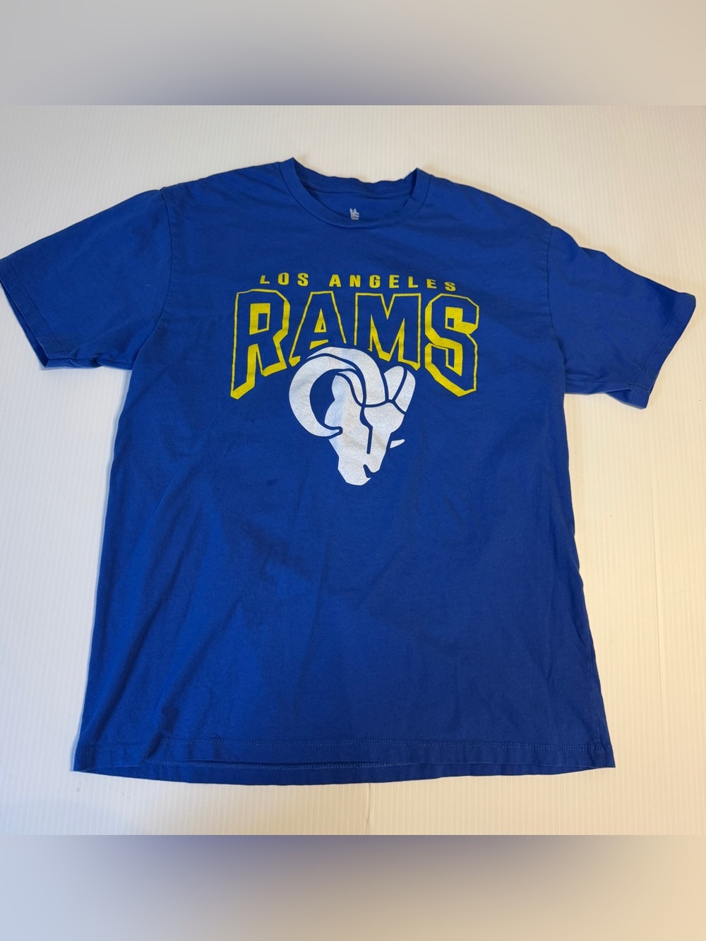 Junk Food Los Angeles Rams NFL Graphic Tee Blue Vintage Style T Shirt Large
